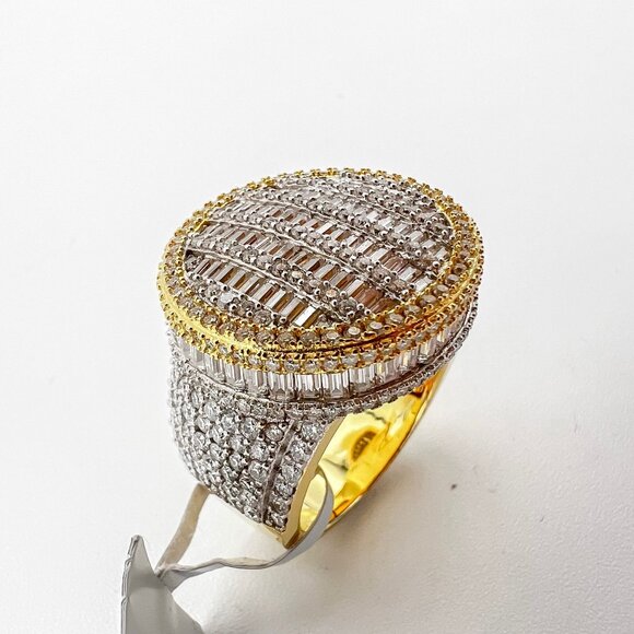 925 Sterling Sliver Moissanite Circle Elevated Ring, 5.457ctw VVS Stones with Ba - Picture 4 of 9